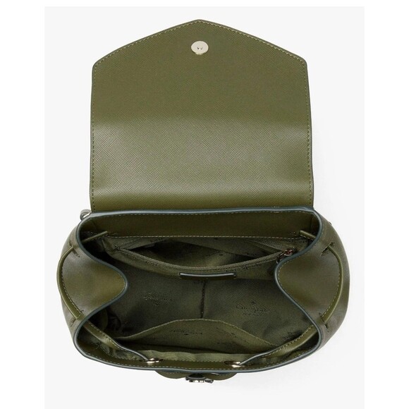 New Kate Spade Lizzie Saffiano Leather Medium Flap Backpack Enchanted Green - Picture 3 of 5